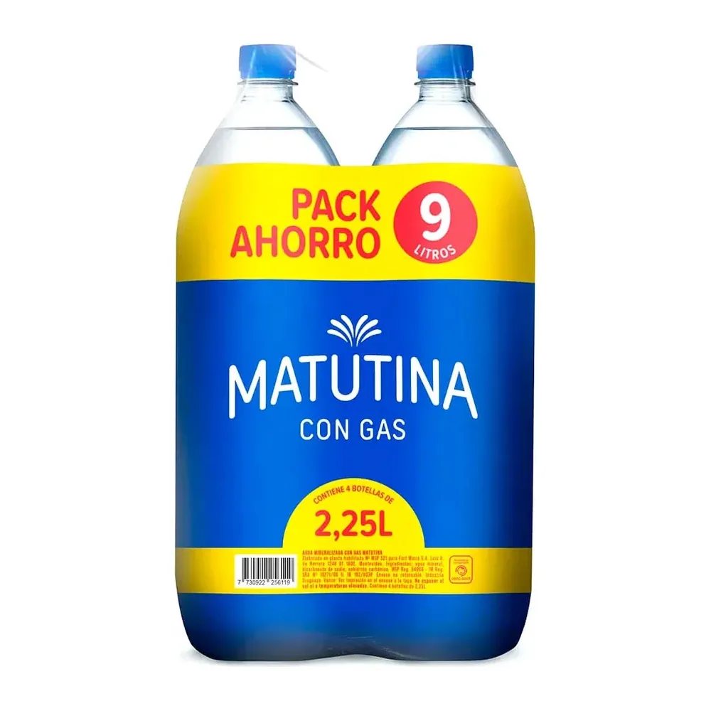 Agua Matutina con gas 2.25 x4